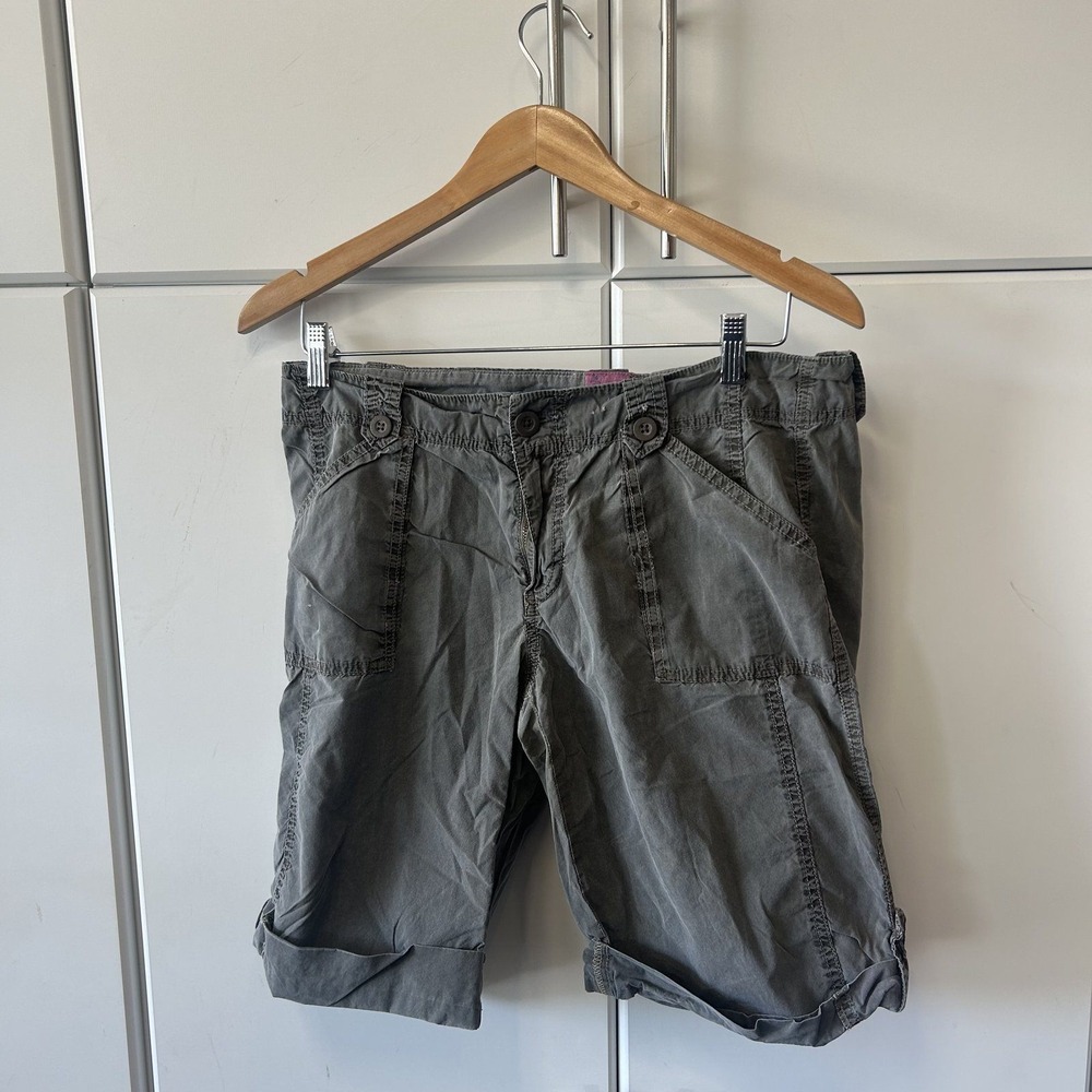 Old Navy Womens Gray Low Waist Cargo Shorts Size 8 Utility Cuffed DH2EH